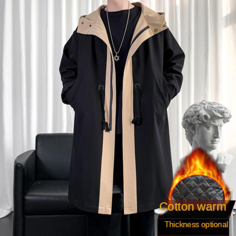 Long Style Hooded Trench Coat