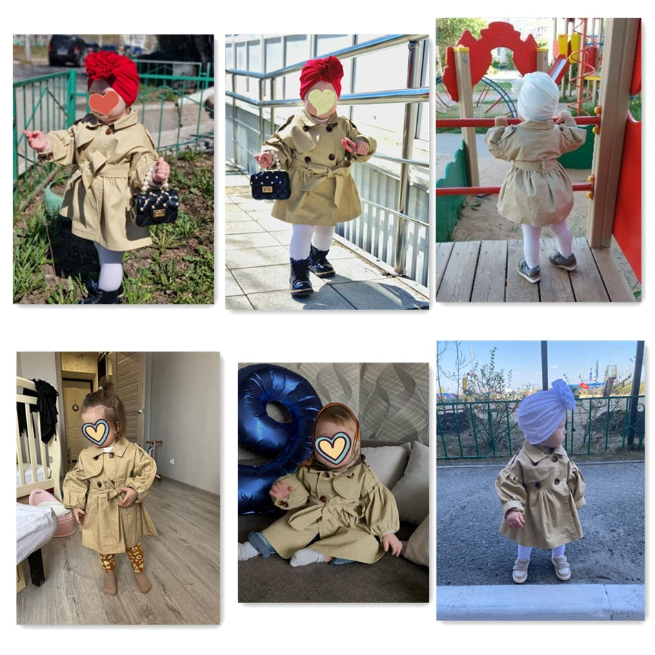 Girls Windbreaker Trench Coat