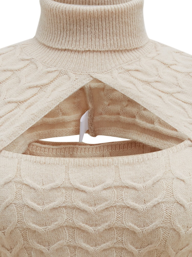 Peek-a-Boo Pullover Turtleneck