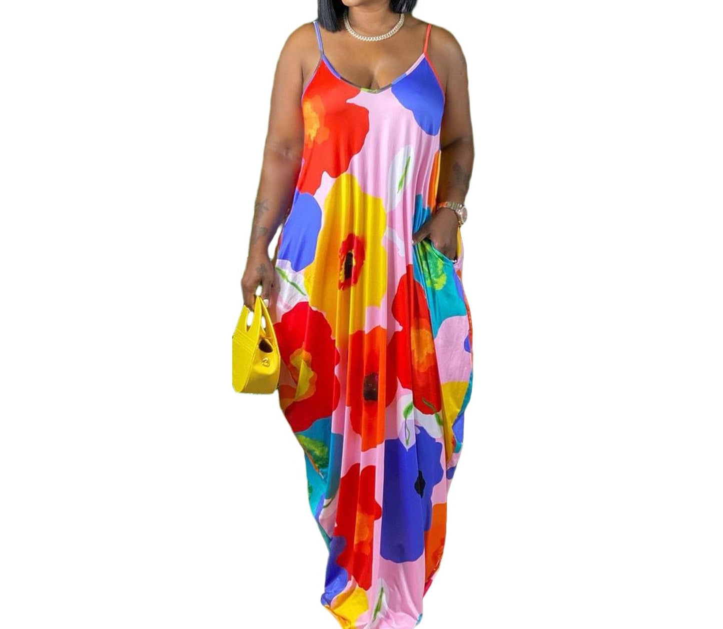 Plus Size Draped Fit  Maxi Dress