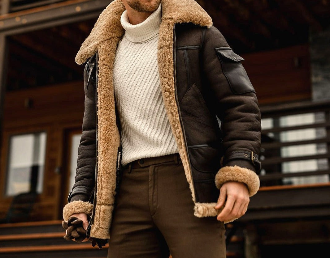 Men's Fleece Fur Bomber