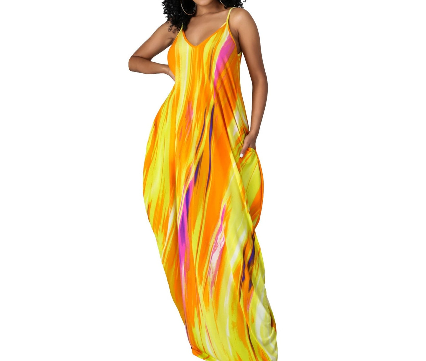 Plus Size Draped Fit  Maxi Dress