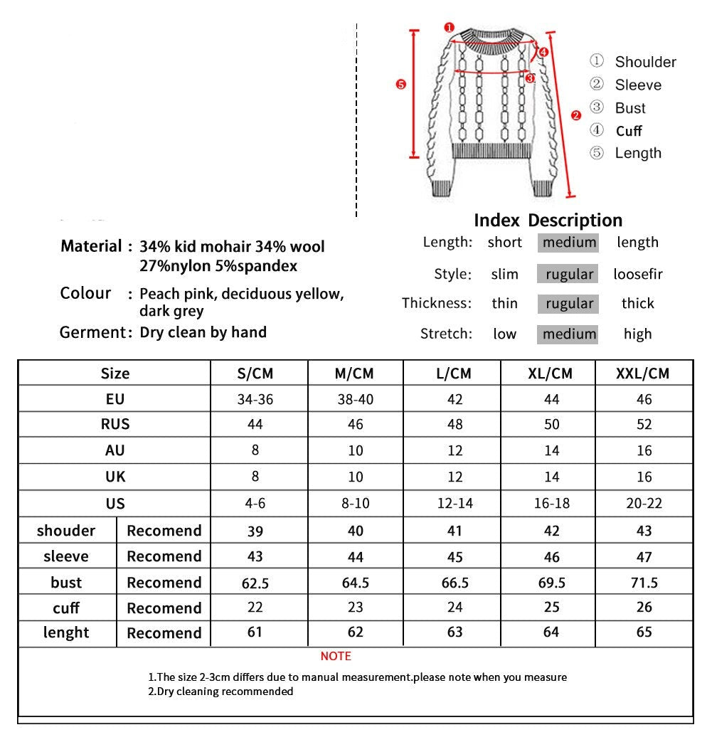 Mohair Knitted Pullover Sweater