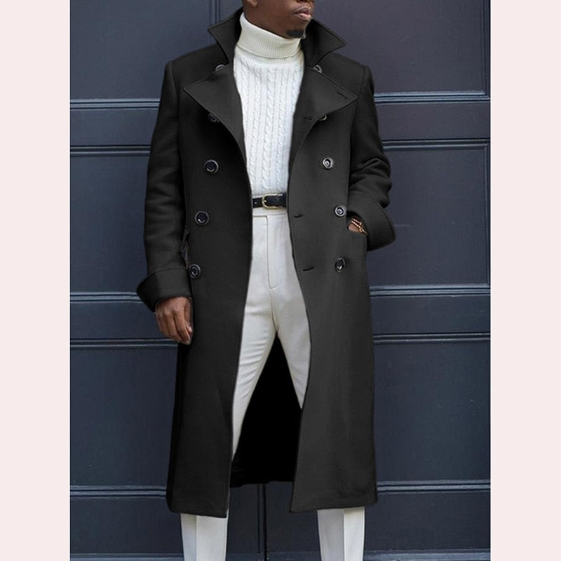 Standing Collar Long Trench Coat