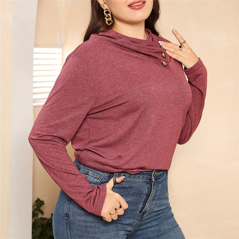 Casual Plus Size Long Sleeve Top