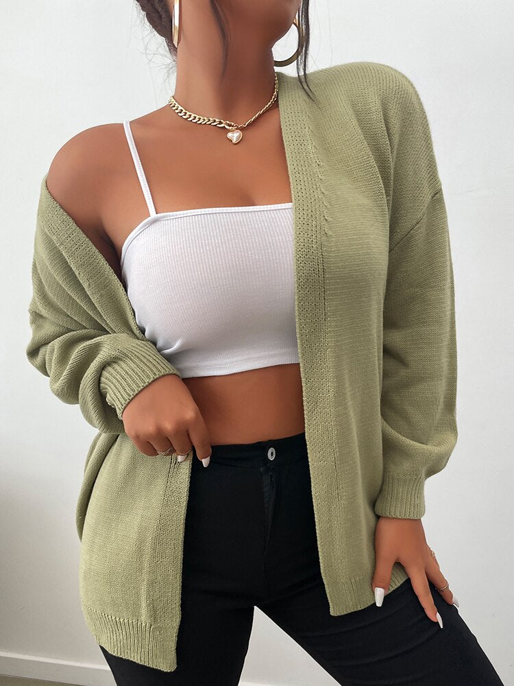 Olive Green Plus Size Cardigan