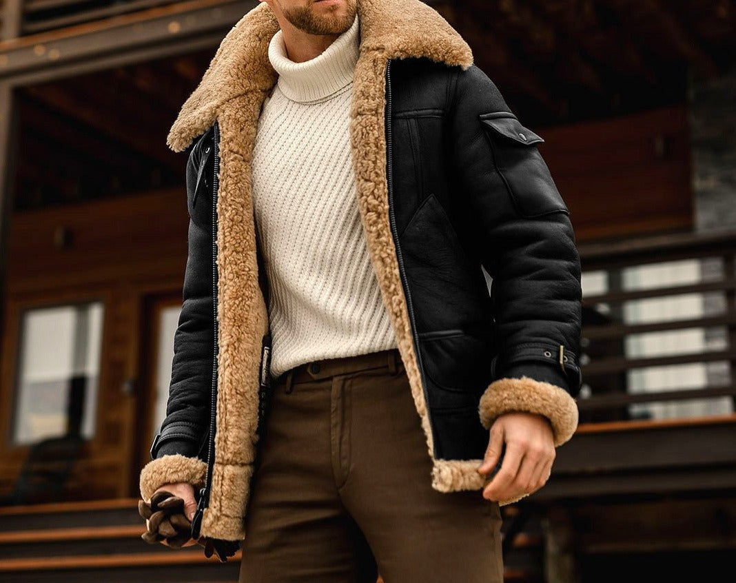 Men's Fleece Fur Bomber