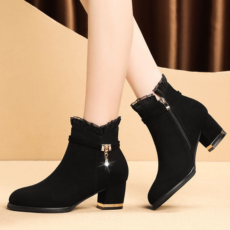 Elegant Ladies-Laced Ankle Boots