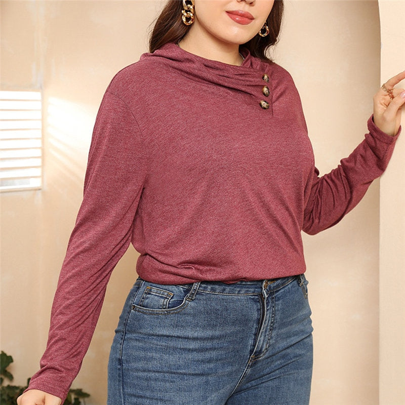 Casual Plus Size Long Sleeve Top