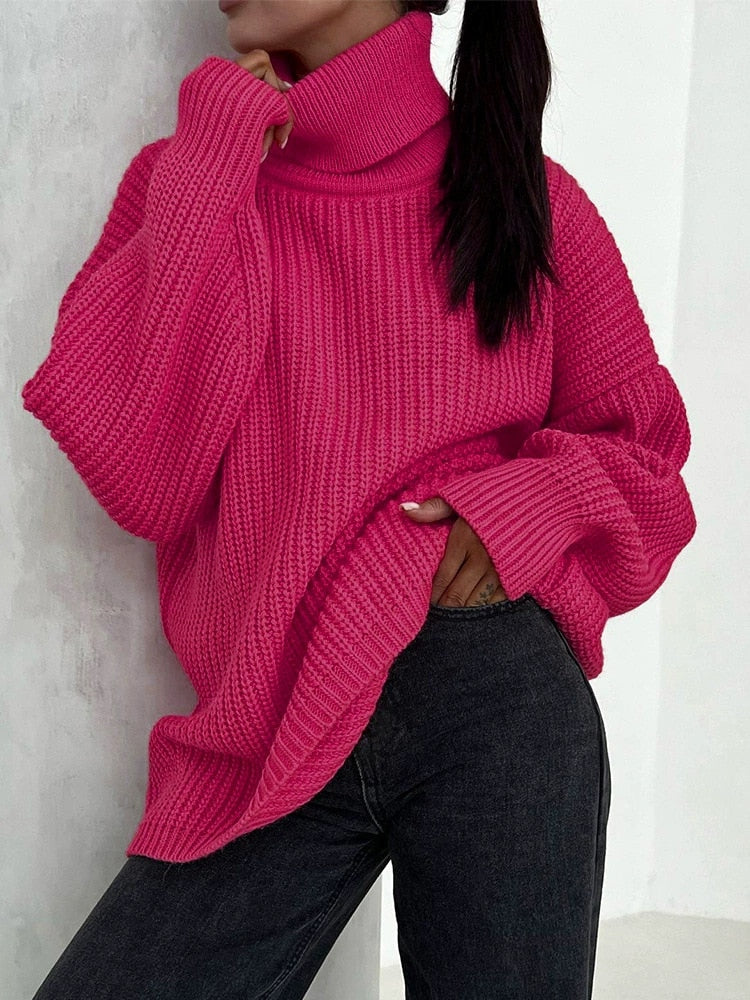 Thick Knit Turtleneck Sweater