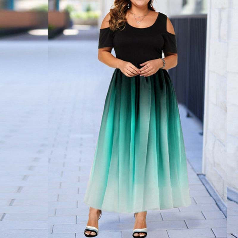 Plus Sizes Off Shoulder Maxi