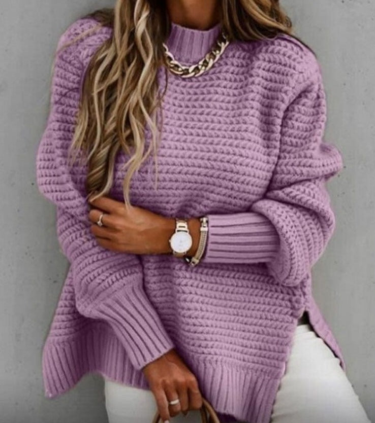 Mock Neck Knitted Sweater