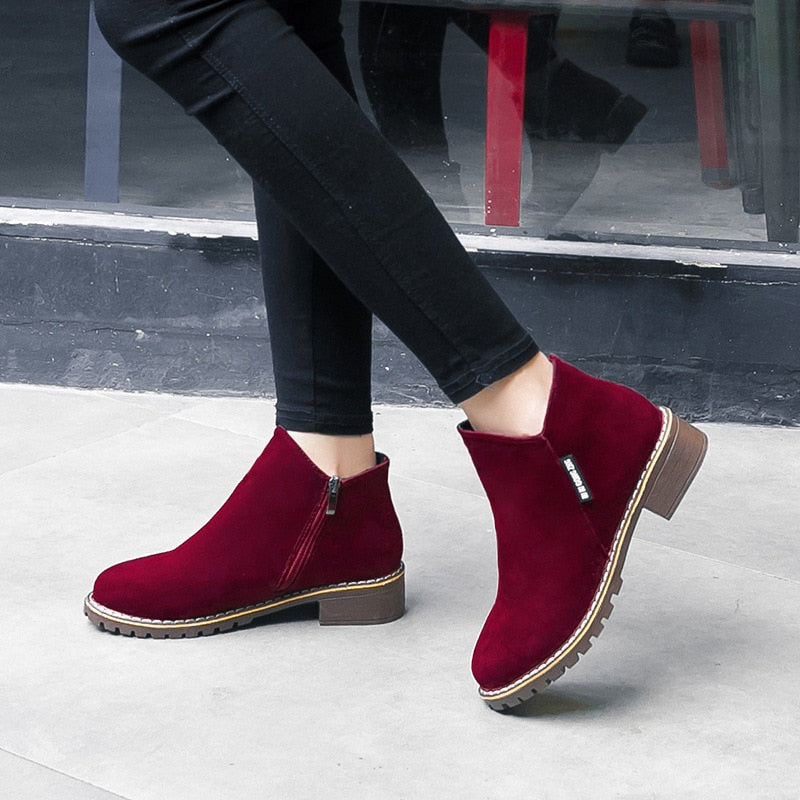 Ladies Suede Ankle Boots