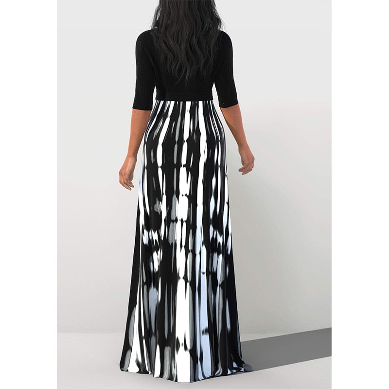 Plus Size Half Sleeve Maxi Dress