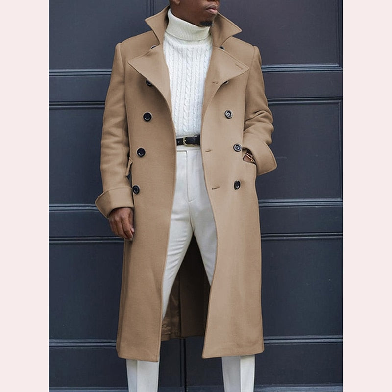 Standing Collar Long Trench Coat