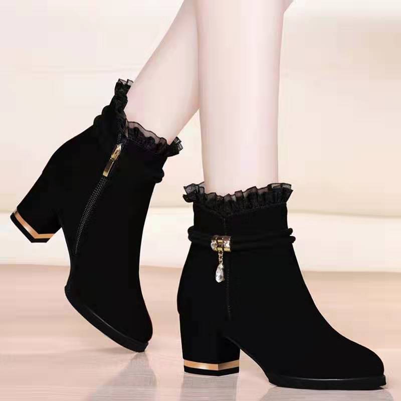 Elegant Ladies-Laced Ankle Boots