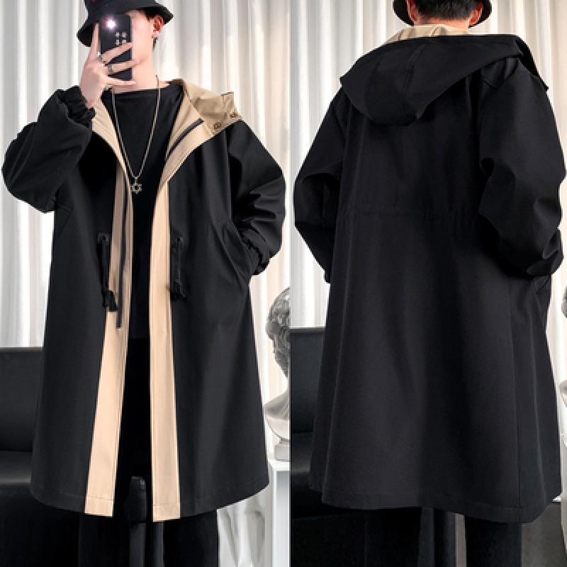 Long Style Hooded Trench Coat