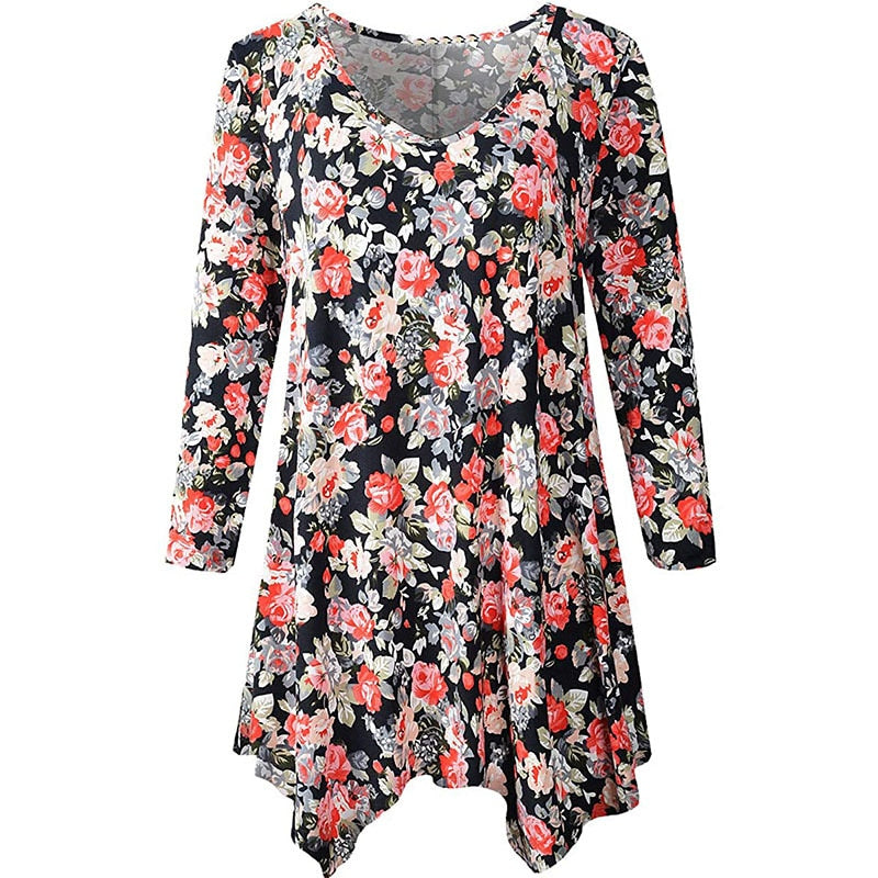 6XL Plus Size Floral Top