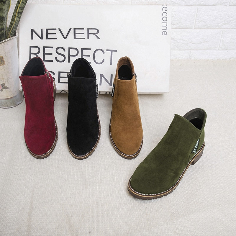 Ladies Suede Ankle Boots