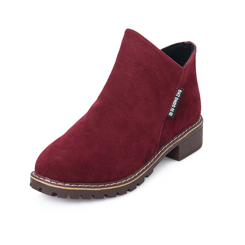 Ladies Suede Ankle Boots