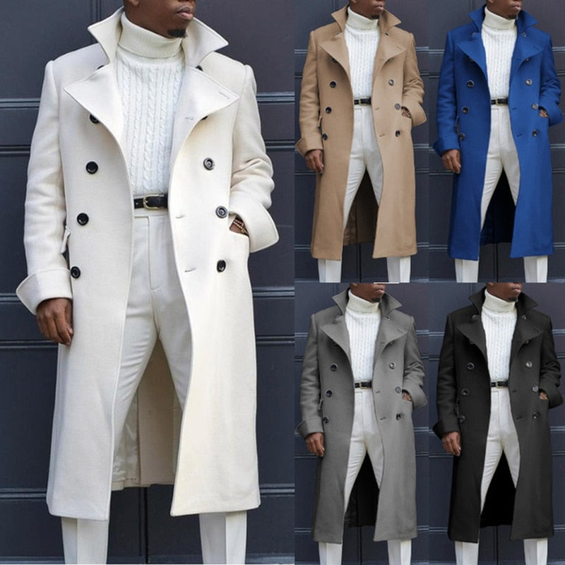 Standing Collar Long Trench Coat