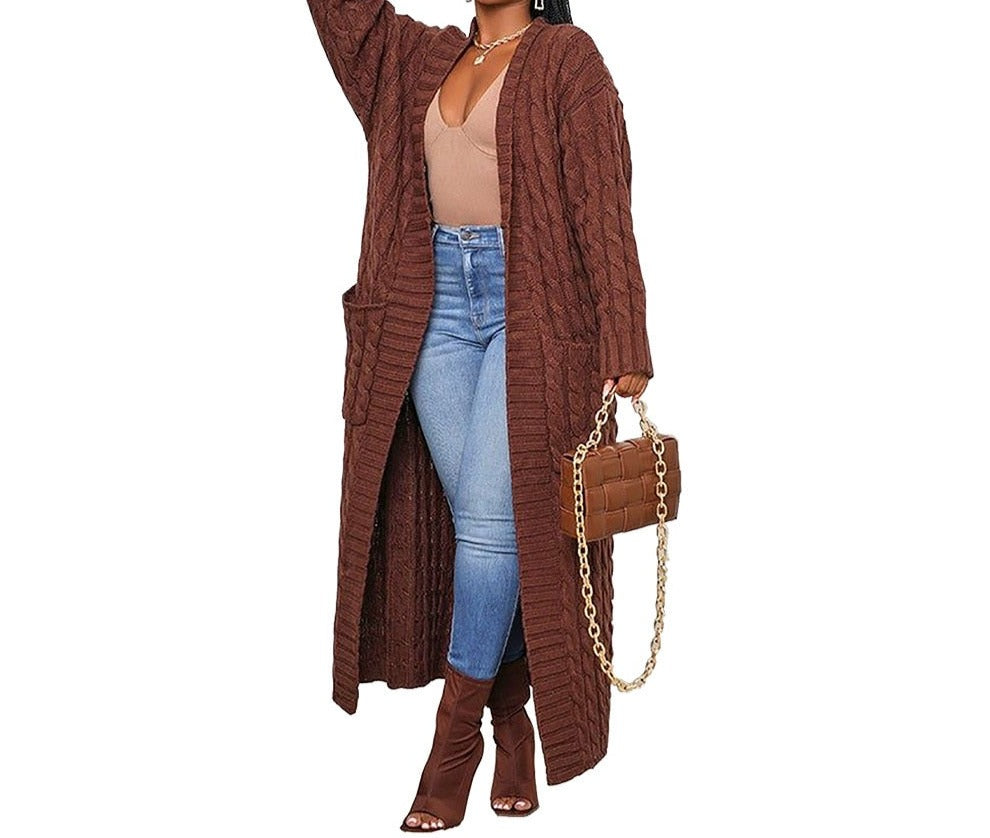 Extra Long Ladies Blanket Cardigan