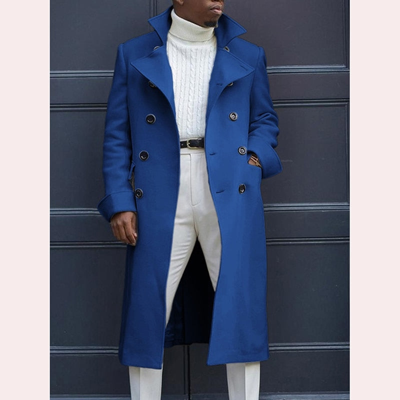 Standing Collar Long Trench Coat