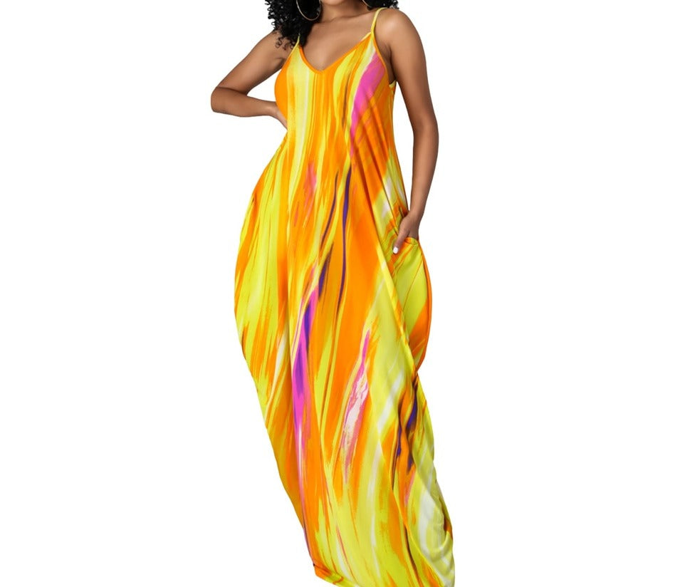 Plus Size Draped Fit  Maxi Dress