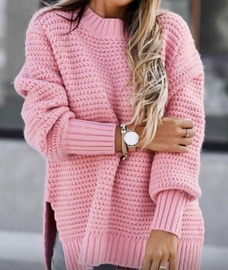 Mock Neck Knitted Sweater