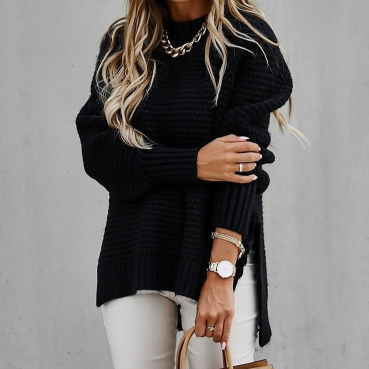 Mock Neck Knitted Sweater