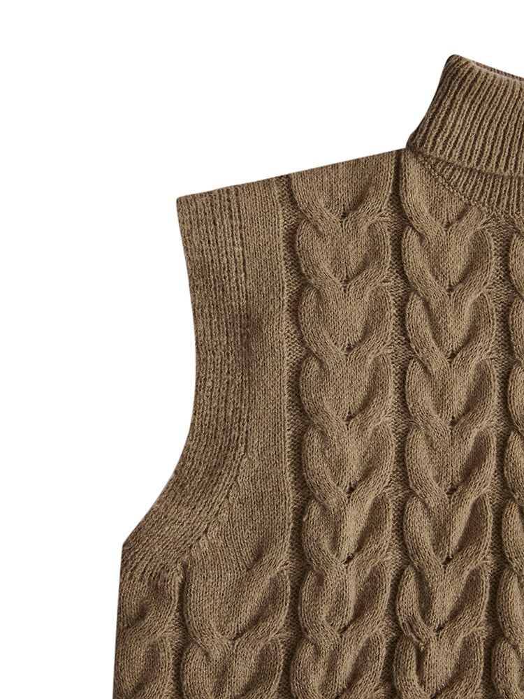 Plus Size Cable Knit Sweater Vest