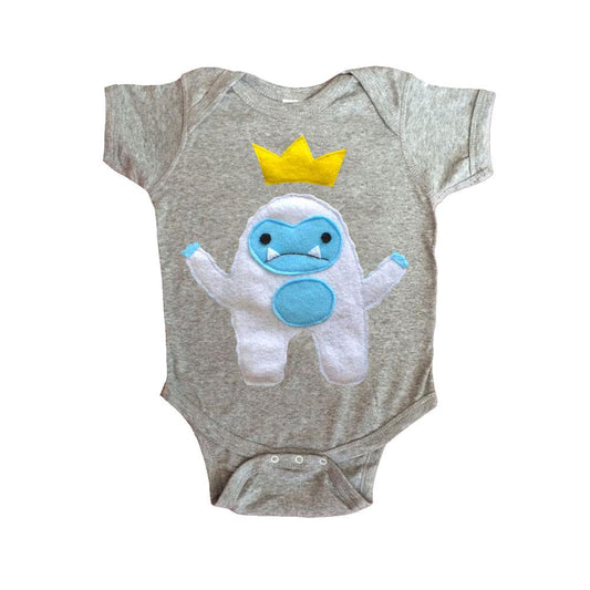 Handmade Baby Onesie -Yeti King