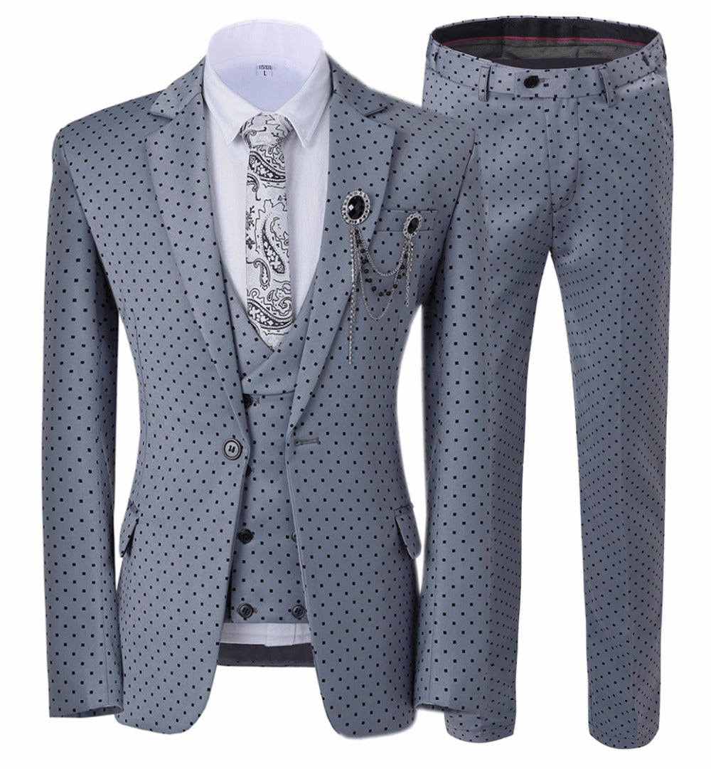 Men's Dotted 3-Piece Suit