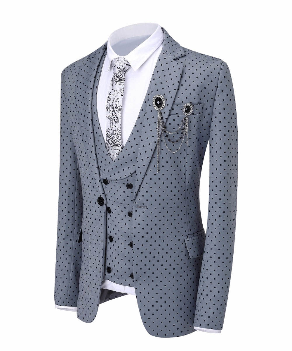 Men's Dotted 3-Piece Suit