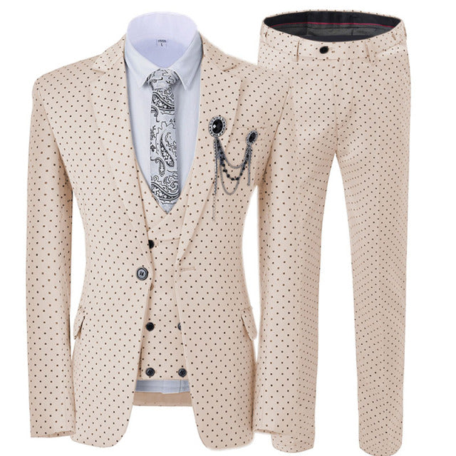 Men's Dotted 3-Piece Suit