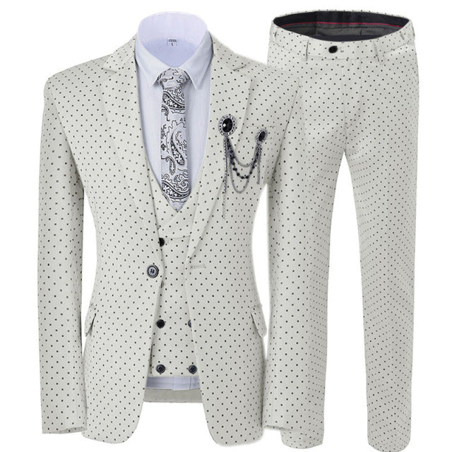 Men's Dotted 3-Piece Suit