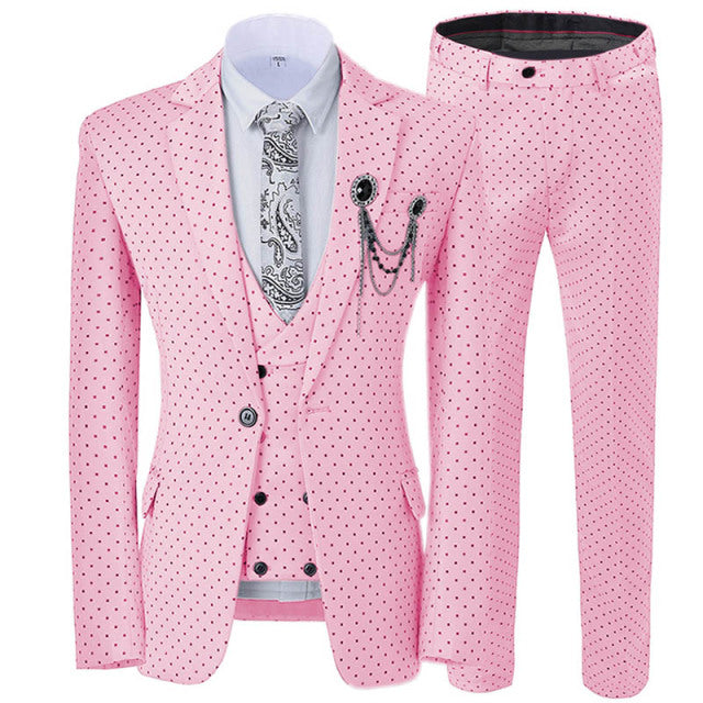 Men's Dotted 3-Piece Suit