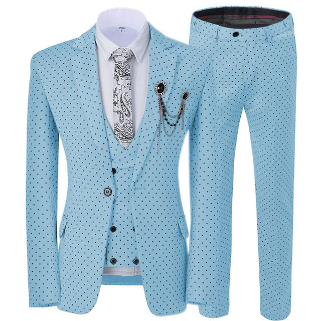 Men's Dotted 3-Piece Suit