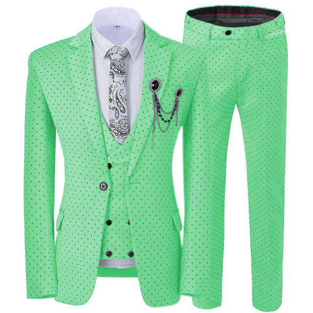 Men's Dotted 3-Piece Suit