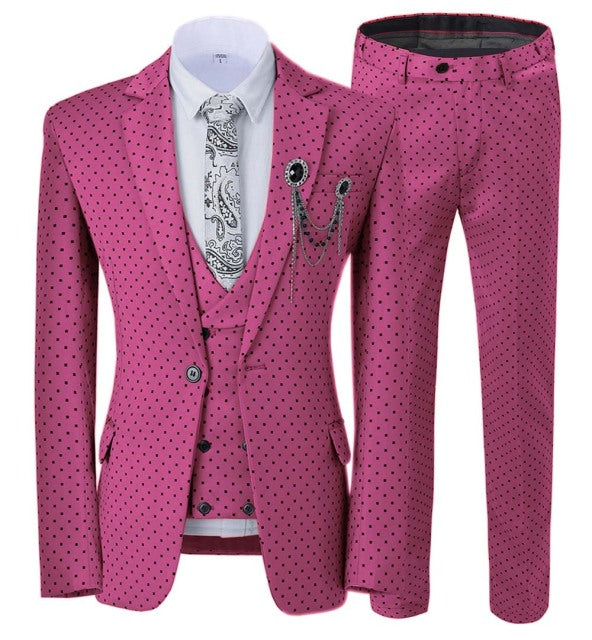 Men's Dotted 3-Piece Suit