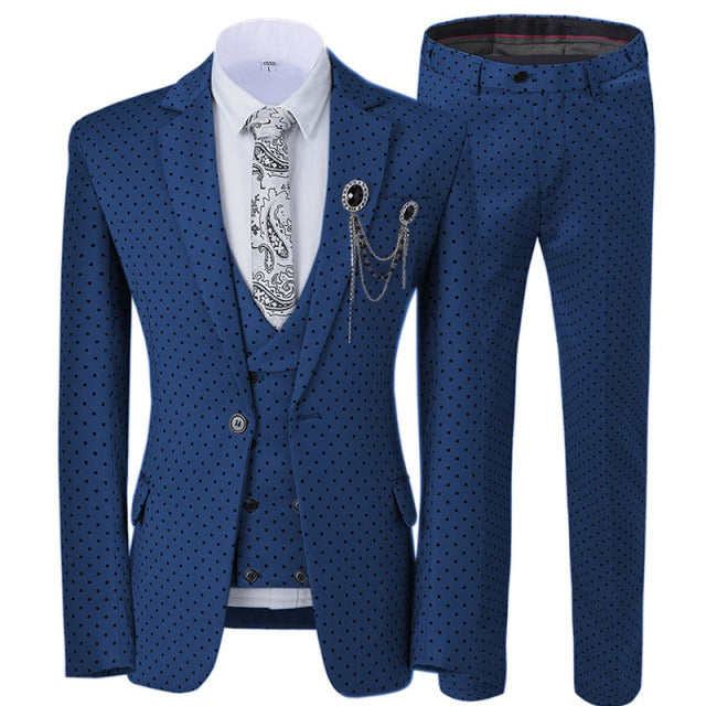 Men's Dotted 3-Piece Suit