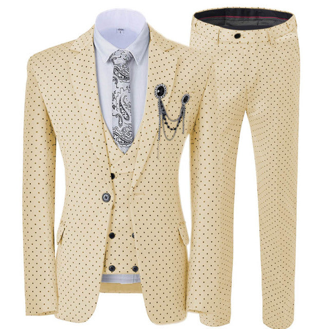 Men's Dotted 3-Piece Suit