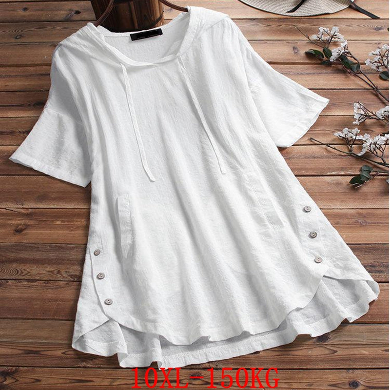 Plus Size Short-Sleeved Shirts for Women's