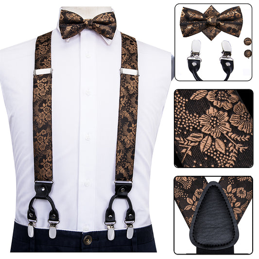 Men's Silk Tie and Suspenders Set