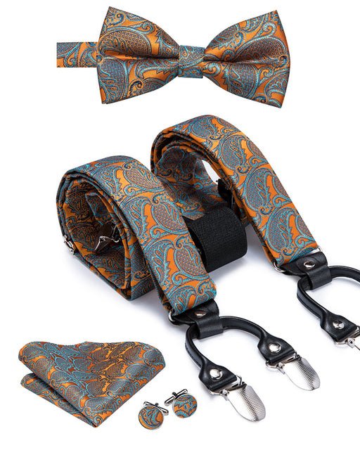 Men's Silk Tie and Suspenders Set