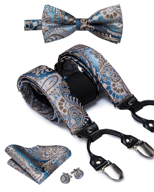 Men's Silk Tie and Suspenders Set