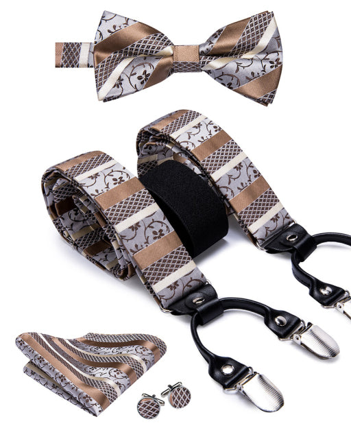 Men's Silk Tie and Suspenders Set