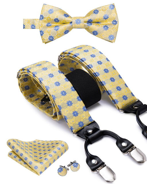 Men's Silk Tie and Suspenders Set