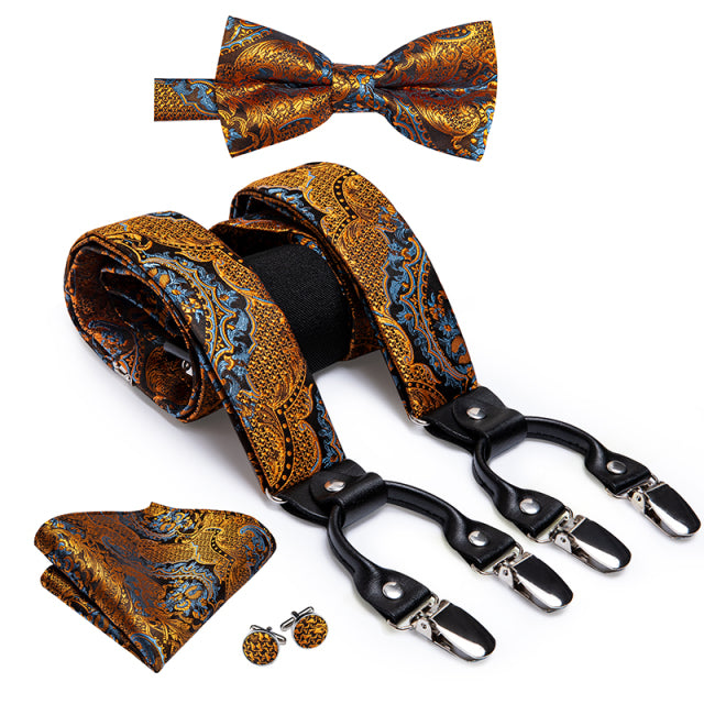 Men's Silk Tie and Suspenders Set