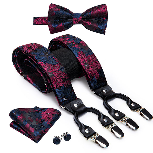 Men's Silk Tie and Suspenders Set